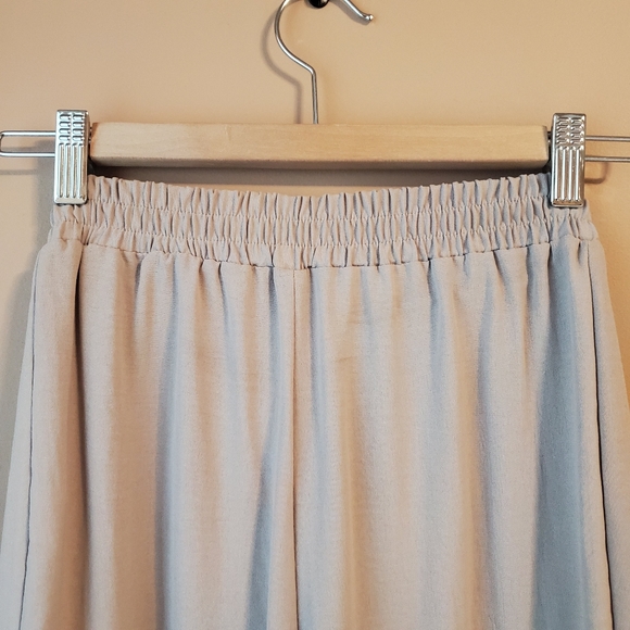ZARA Tie Up Wide Leg Beige Flowy Pants - Picture 14 of 16